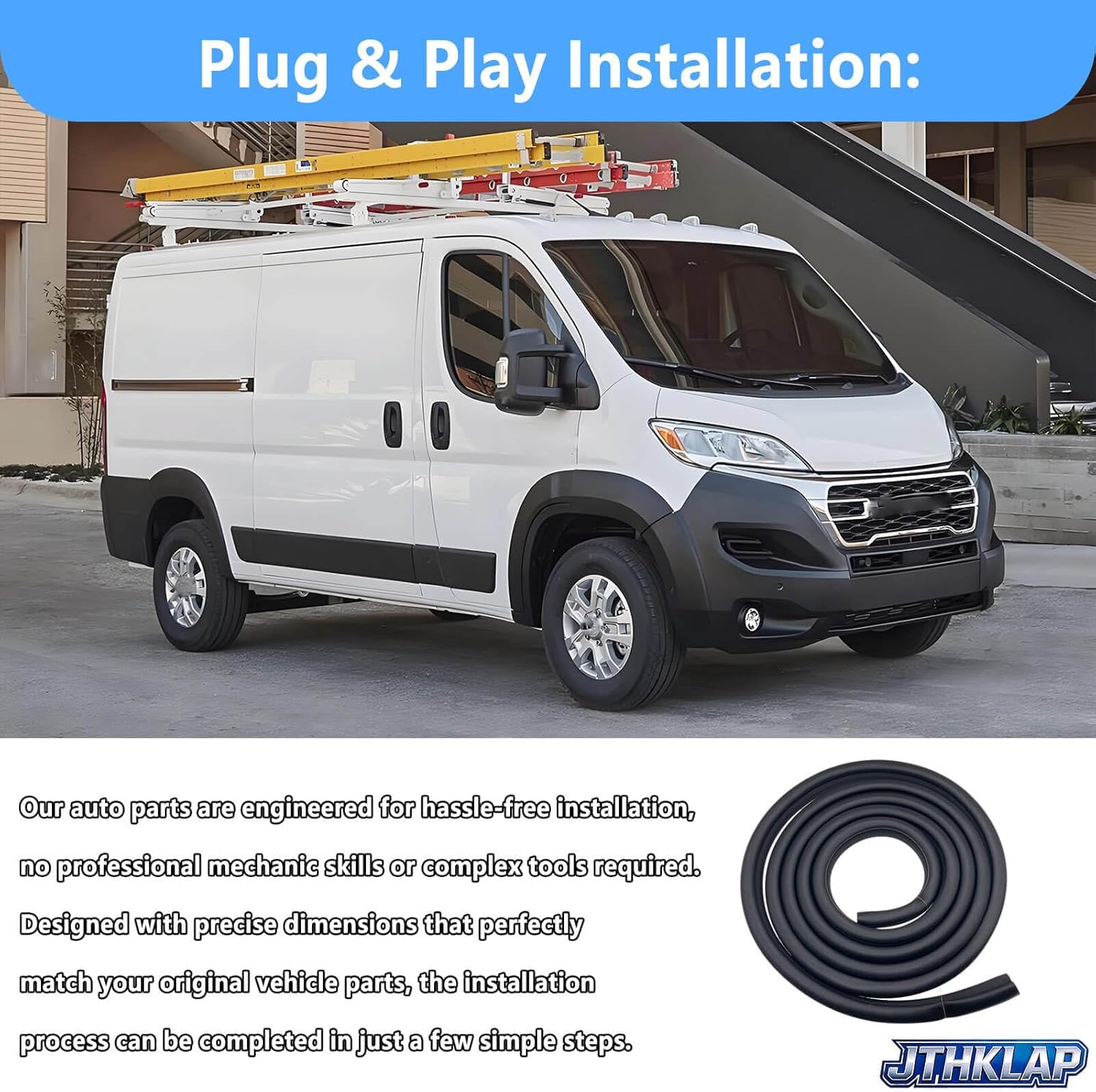 68226113AB Side Sliding Cargo Door Seal Weatherstrip Compatible with 2014-2024 Ram ProMaster 1500 2500 3500 - High or Low Roof Models