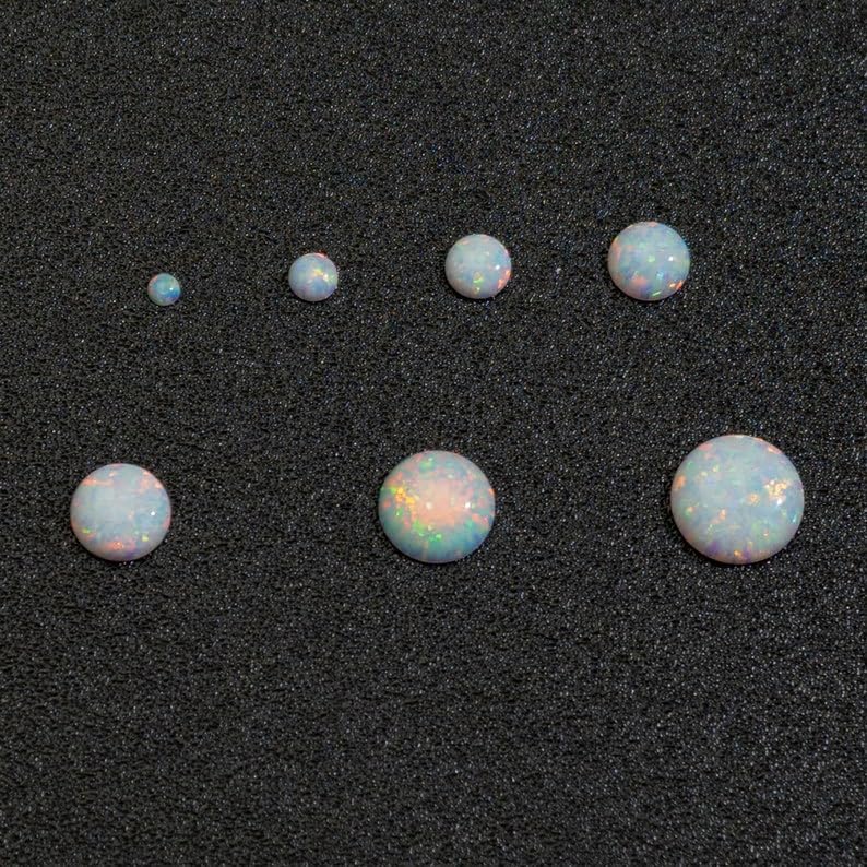 LKBEADS 5MM White Opal,1Pcs Cabochon AAA Quality White Opal,1Pcs ROUND Cabochon Ethiopian Opal Cabochon Natural welo opal multi fire opal loose Gemstone For Jewelry Making