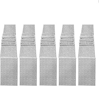 JYFLZQ Silver Sequin Table Runners 12"x72" Pack of 5 Glitter Sequin Fabric Table Linens - Sparkly Runners for Wedding & Birthday Party Decor