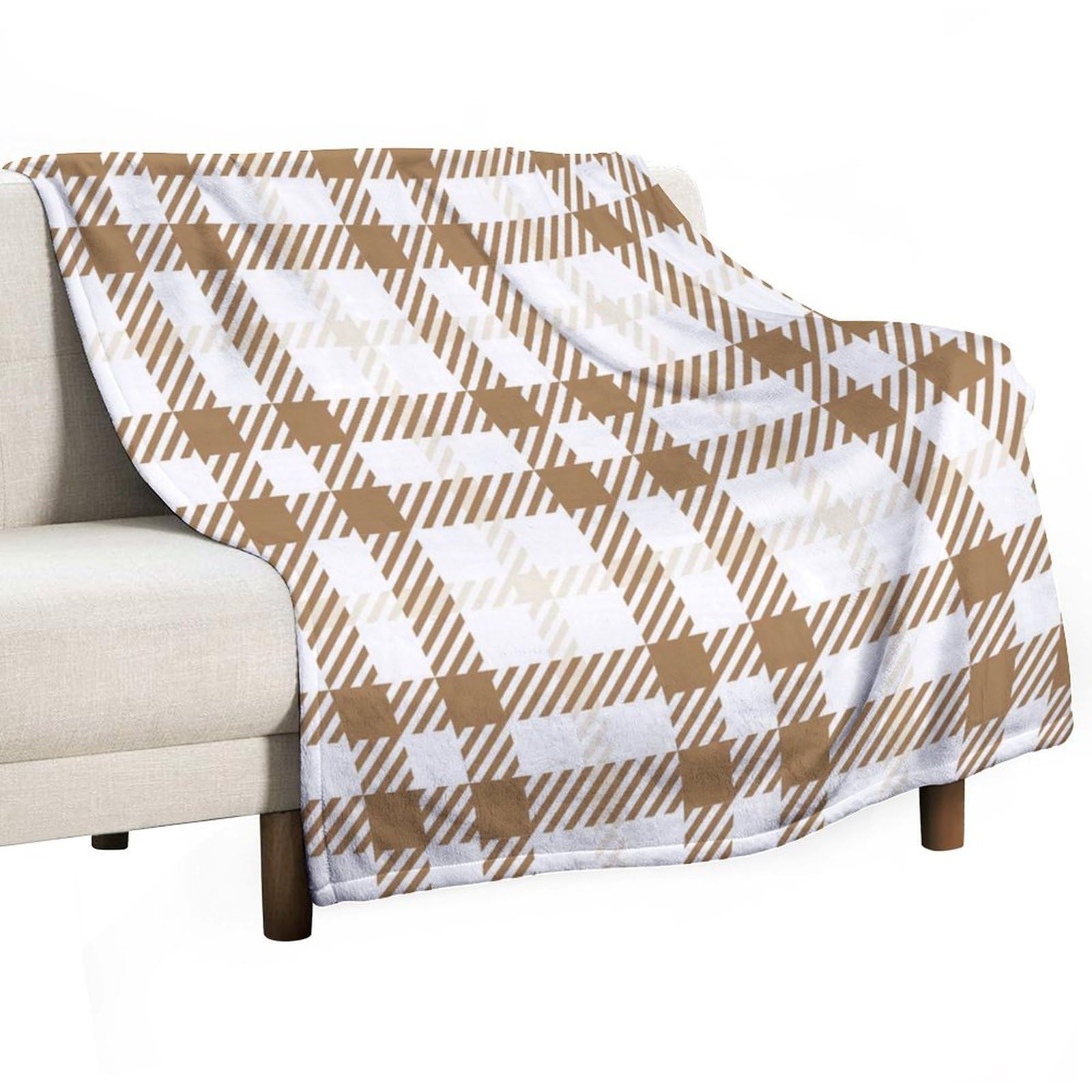 Couverture de lit en peluche plaid canapé doux jeté de lit à carreaux de buffle 101x127