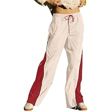 Hongsui Women's Cool Side Panels Wide Leg Pants Drawstring Lightweight Palazzo Pants Casual Pants with Pockets