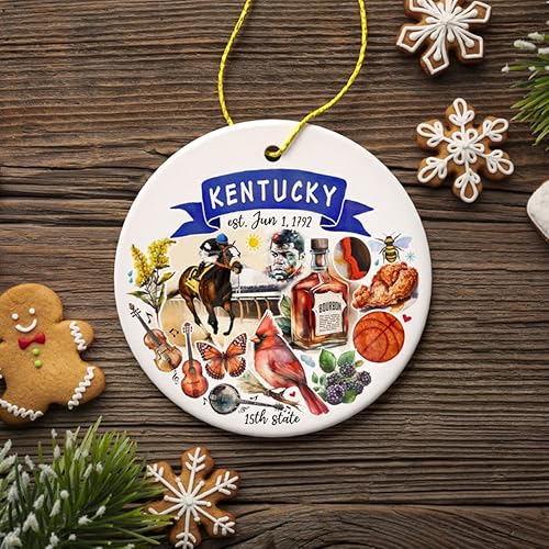 Miniatura 4 de Temas artísticos del estado de Kentucky y puntos de referencia de adorno navideño