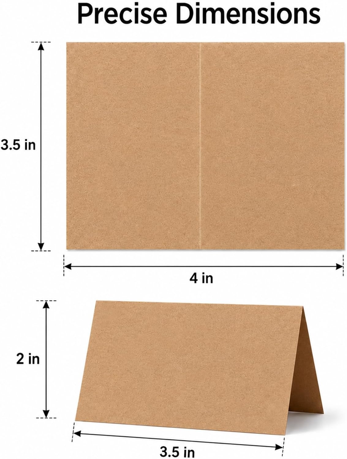 50Pcs Place Cards for Wedding Table Seating Chart, Blank Folded Write-On Kraft Paper Name Tent Cards & Food Labels for Party Buffet, Reception Supplies for Dinner Parties, Banquets, Events