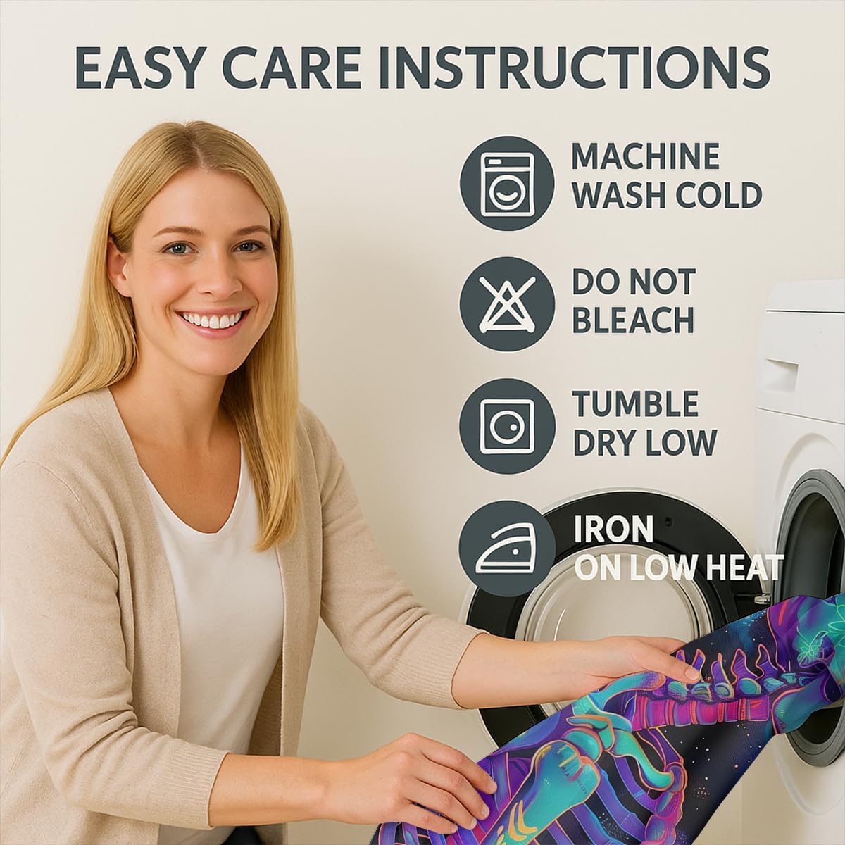 Skull Blackout Curtains for Girls Boys Teens Home Decor, Flower Fantasy Skeleton Neon Aesthetic Grommet Thermal Insulated Drapes Darkening Window Curtain for Bedroom Living Room, 55 x 63 Inch