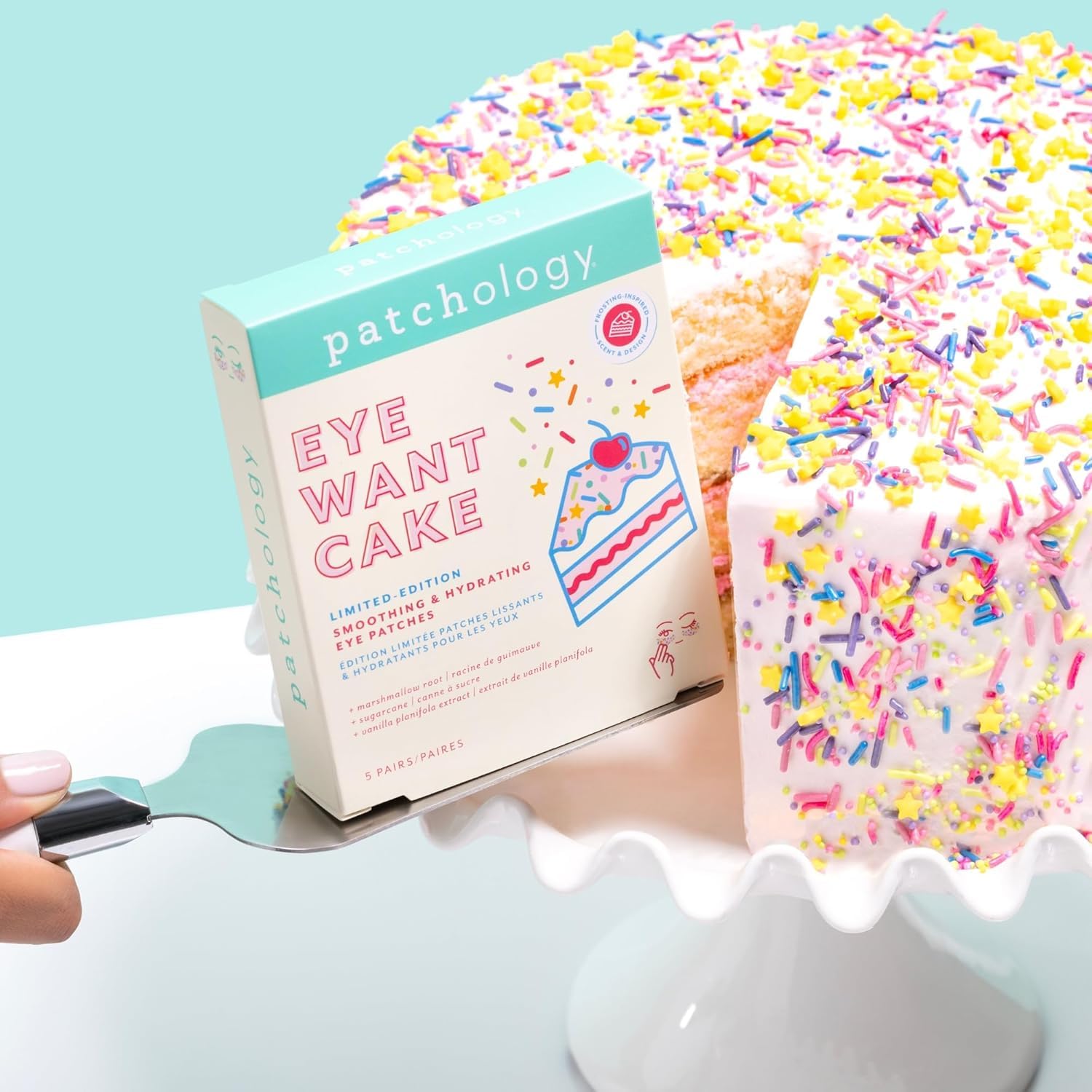 Patchology Eye Want Cake Hydrating & Smoothing Eye Patches – Under Eye Masks for Puffy Eyes, Dark Circles, and Fine Lines – Birthday Cake Inspired Self-Care Essentials, 5-Pack - Image 2