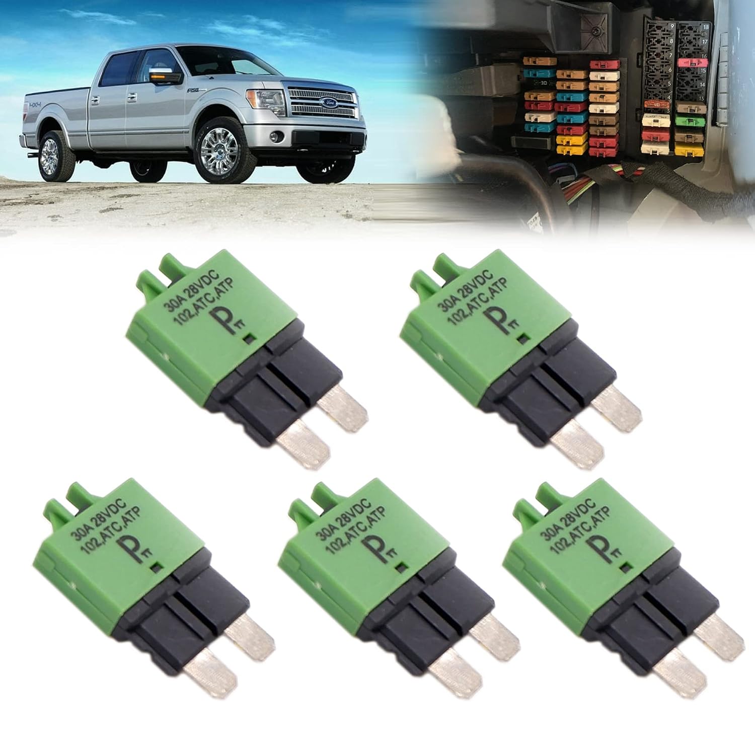 Automotive ATC/ATO,Plug in Circuit Breakers T3, Manual-Reset Thermal (5pcs) (10A)