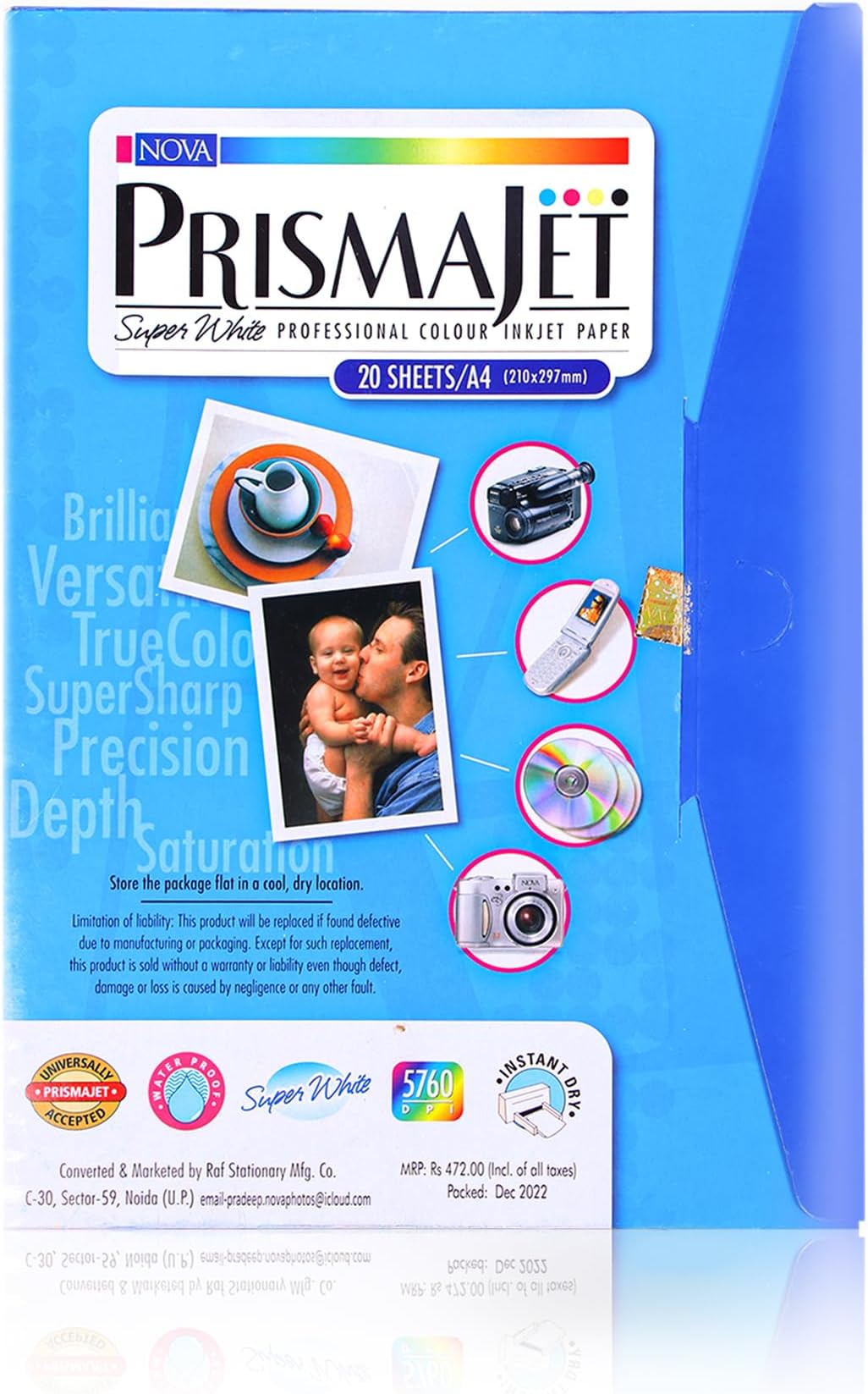 Nova PrismaJet 270 GSM Glossy A4 Photo Paper 20 Sheets Pack (Digital