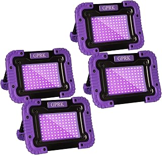 Rechargeable Black Light - Portable UV Blacklight,Cordless 395nm Ultraviolet Flood Light for Glow Parties, Night Fishing, Small Roon, Body Paints, Halloween
