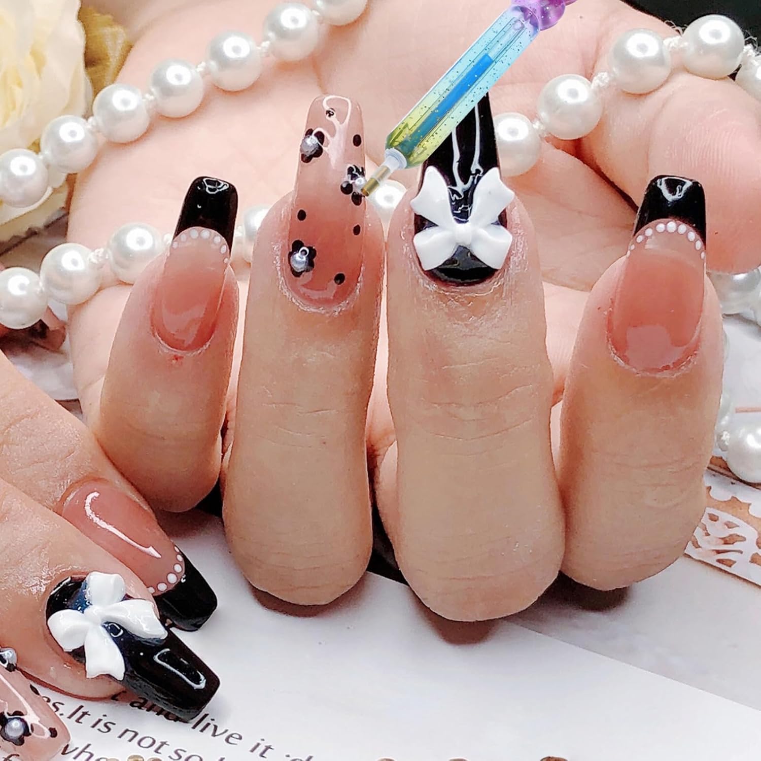 4pcs up Gems Nail Art Pen Point Drill Tool for Manicure Elegant Design for Salon Use and Home Nail Decoration
