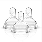 Medela Medium Flow Spare Nipples with Wide Base, 3 Pack, Compatible with Medela Storage Bottles, Made Without BPA