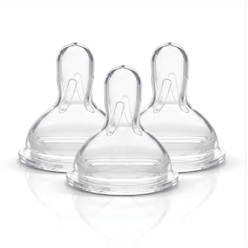 Medela Slow Flow Spare Nipples with Wide Base, 3 Pack, Compatible with Medela Storage Bottles, Made Without BPA