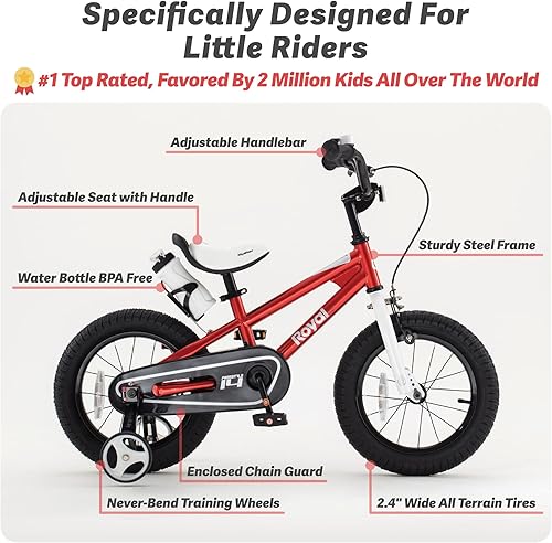 Miniatura 3 de RoyalBaby Kids Bike Freestyle Classic & EZ Balance Pedal Switchable Bicycle, 12 14 16 18 Inch, 3-10 Years Toddler to Big Kids