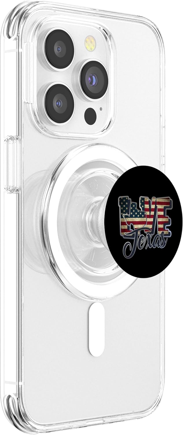 I Love Texas - American Flag Graphic PopSockets MagSafe PopGrip for iPhone