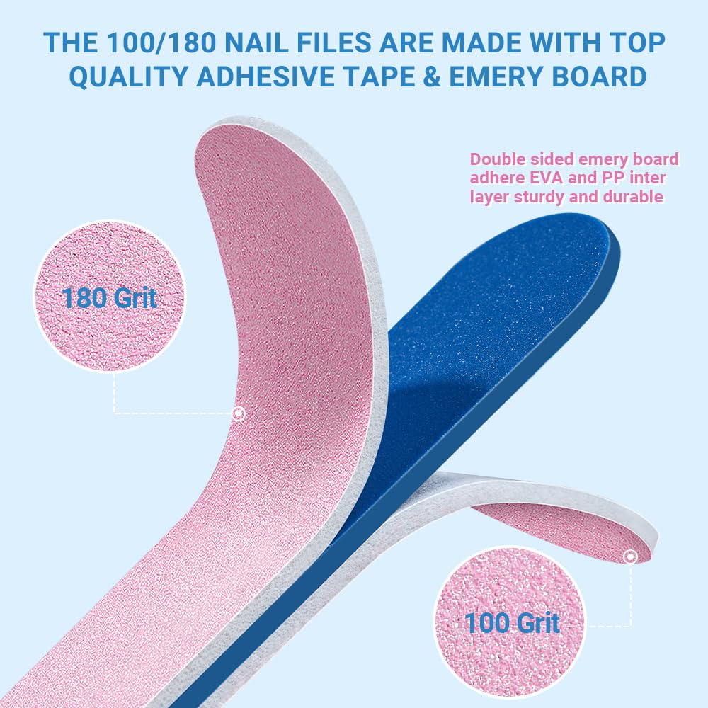 TsMADDTs Nail Buffers and Files, Nail Care Tools Kit for Women Natural Nail image 4