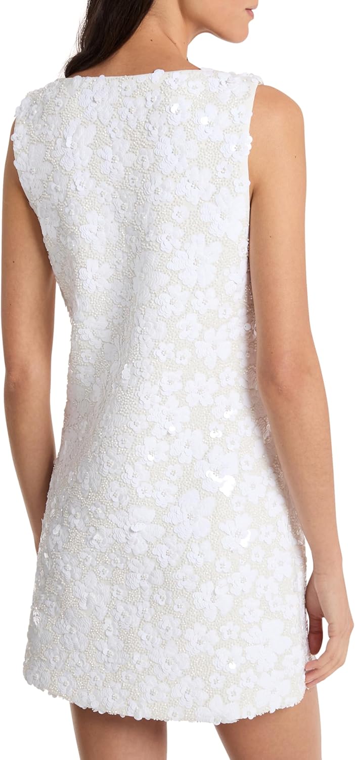 Michael Kors Women's Sequin Flower V Neck Shift Dress