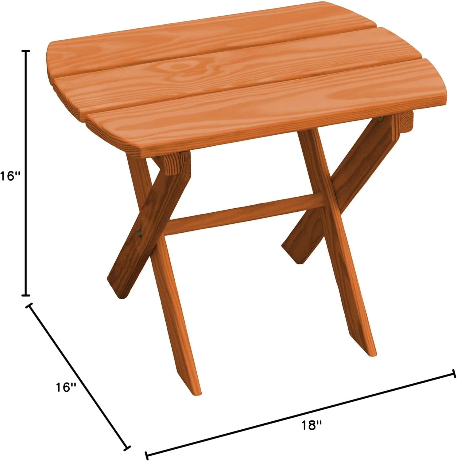 Furniture Barn USA Outdoor Folding End Table, Pressure Treated Pine - Cedar Stain