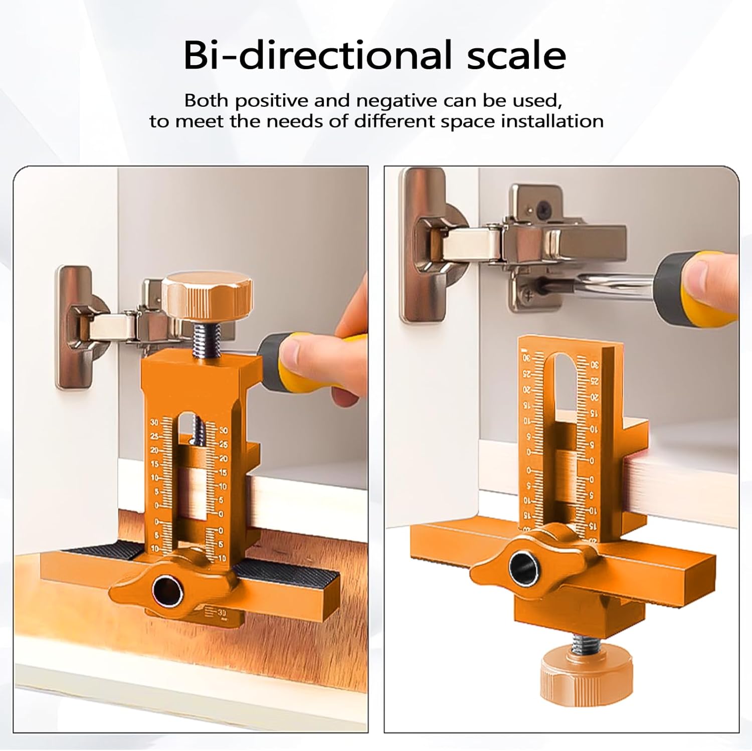 Cabinet Door Installation Positioner, Mounting Jig for Positioning Cabinet Doors, Easily Adjustable Aluminium Alloy Versatile Cabinet Door Installing Tool for Most Cabinet Doors(With Accessories)