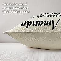 Vista 3 de Funda de almohada personalizada con nombre, fundas de almohada de lino con nombre personalizado, funda de almohada personalizada con tu nombre