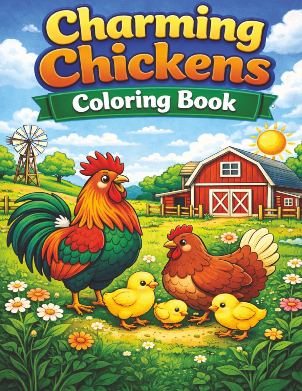 Charming Chickens Coloring Book: Simple, Adorable Farm Chicken Designs for Relaxation, Creativity, and Fun | Easy-to-Color Pages for Kids, Teens, and ... (Hope Heaven Farm Animal Coloring Series)
