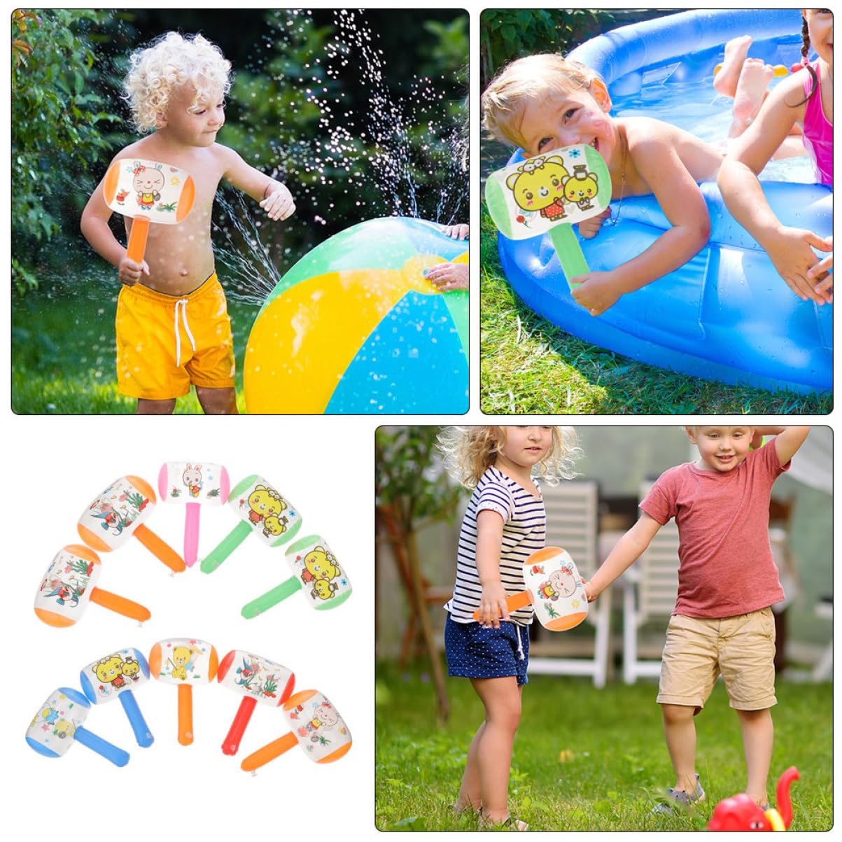 8kawałki Inflacyjnych Młotków z Dzwonkiem Funny Inflatable Hammer Do Imprez i Gier Idealny Urodziny i Festiwale Bezpieczne i Wytrzymałe Akcesoria Zabawowe