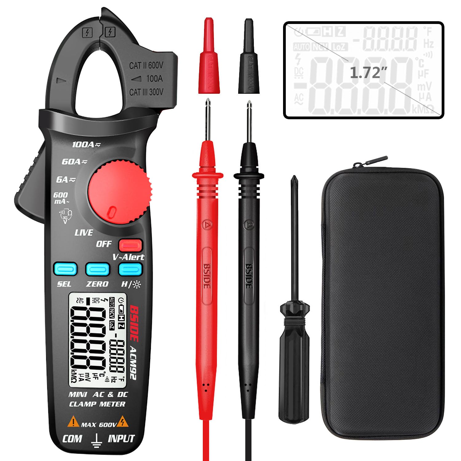 BSIDE ACM92 Clamp Meter and accessories