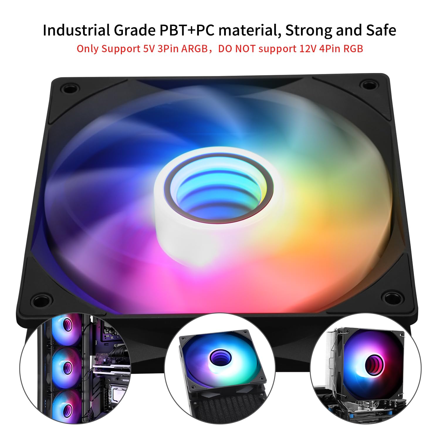 Thermalrlght TL-C12B-S V3 X3 Packs CPU Case Fan 120mm ARGB Fan with ARGB Mirror Light Effect, 4pin PWM Silent Computer Cooler Fan, for Case CPU Liquid Coole