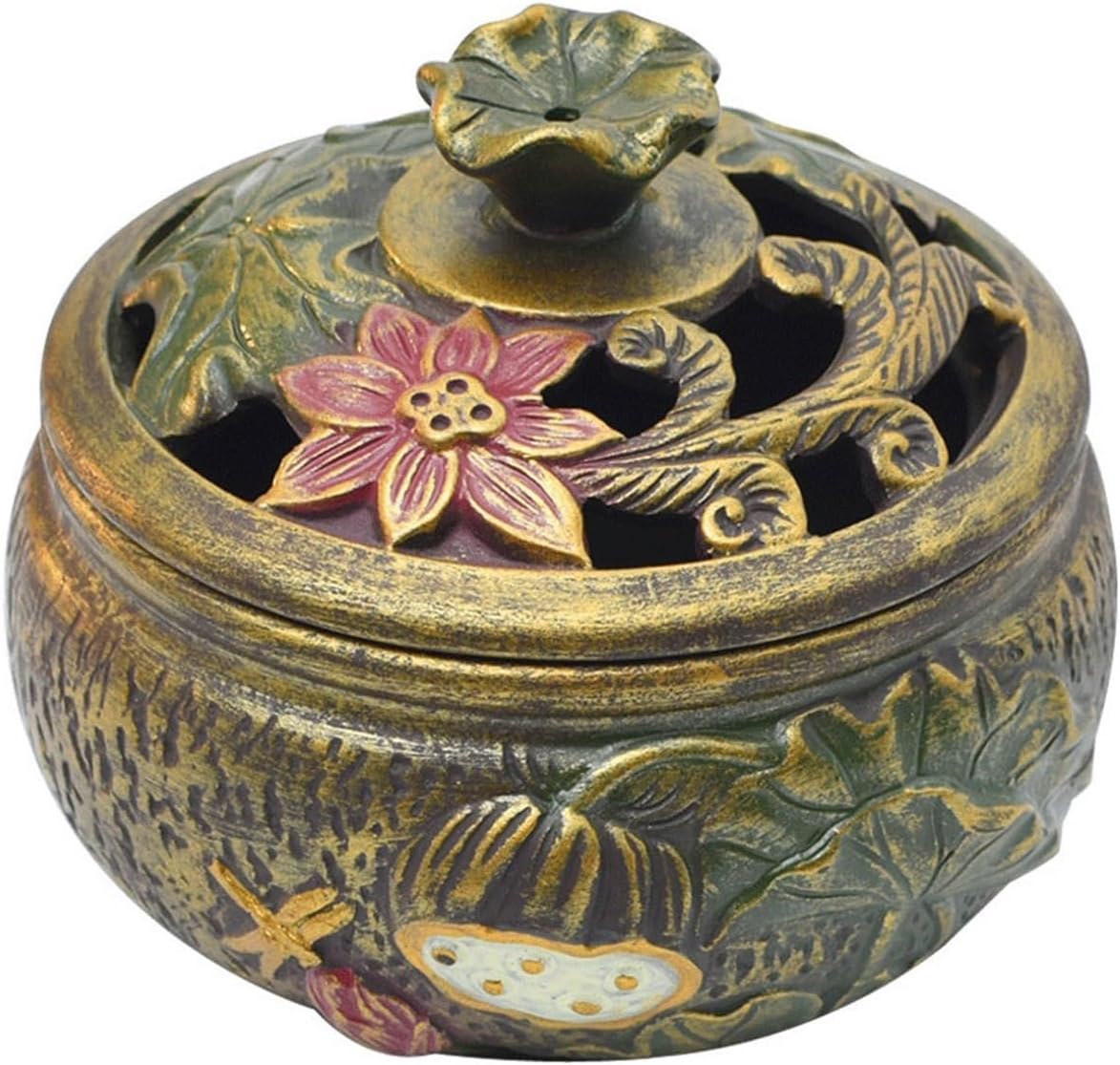 Incense Burner Vintage Lotus Pattern Indoor Plate Incense Burner Home Decoration Decoration Decoration Small Incense Holder Incense Holder