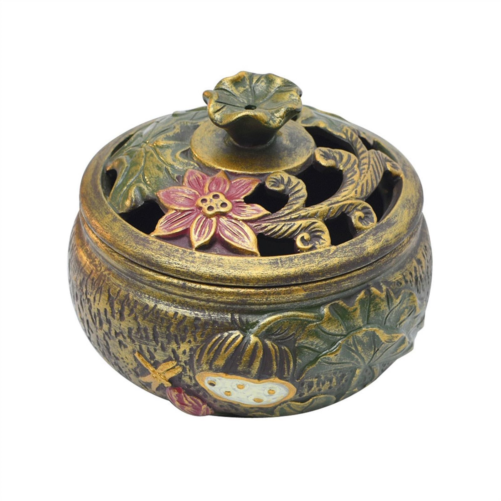 Incense Holder Vintage Lotus Pattern Indoor Plate Incense Burner Home Decoration Small Holder Teahouse