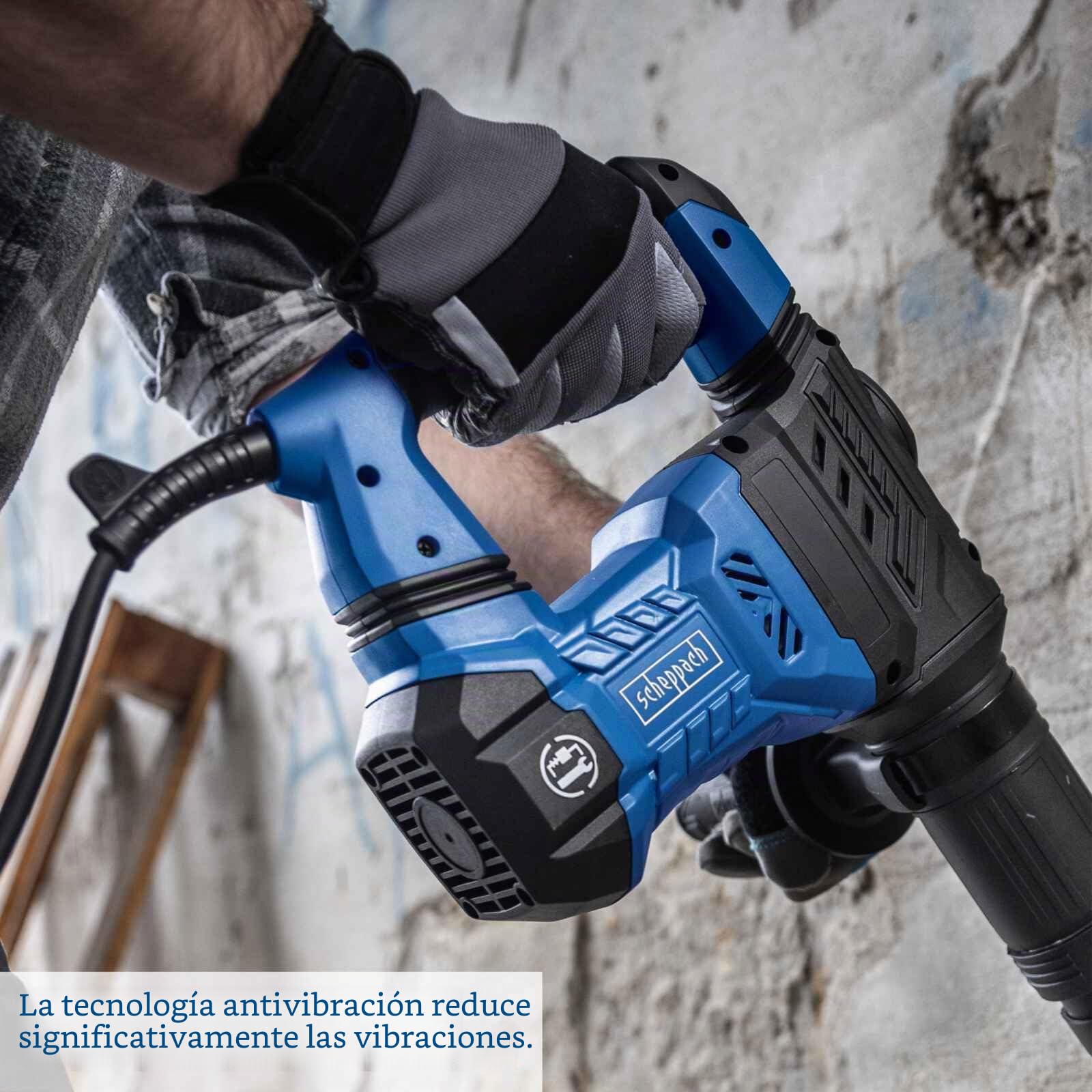 Scheppach AB1500x Concrete Hammer | 20J Impact Force | 1300W Power | SDS-Max | 4100 BPM | 6kg Light | Includes Pointed and Flat Chisel and Case