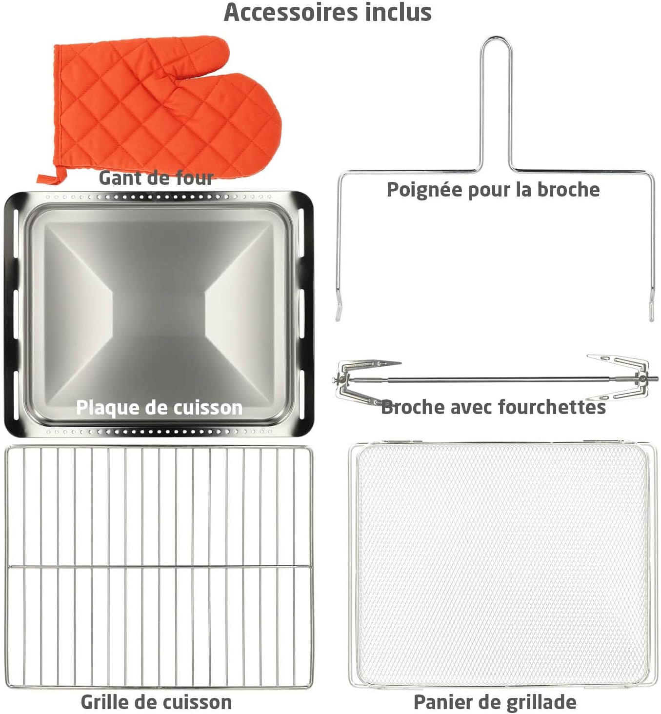 Included accessories for BREND BR-2234 oven