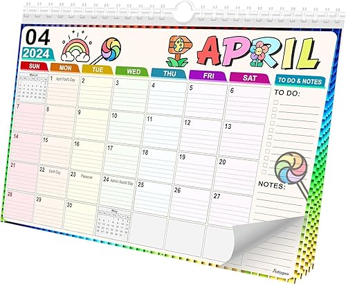 Calendario de pared de oficina de 11 x 17 pulgadas, celebra todos los días tu solución completa de calendario 2024 para una fácil planificación y