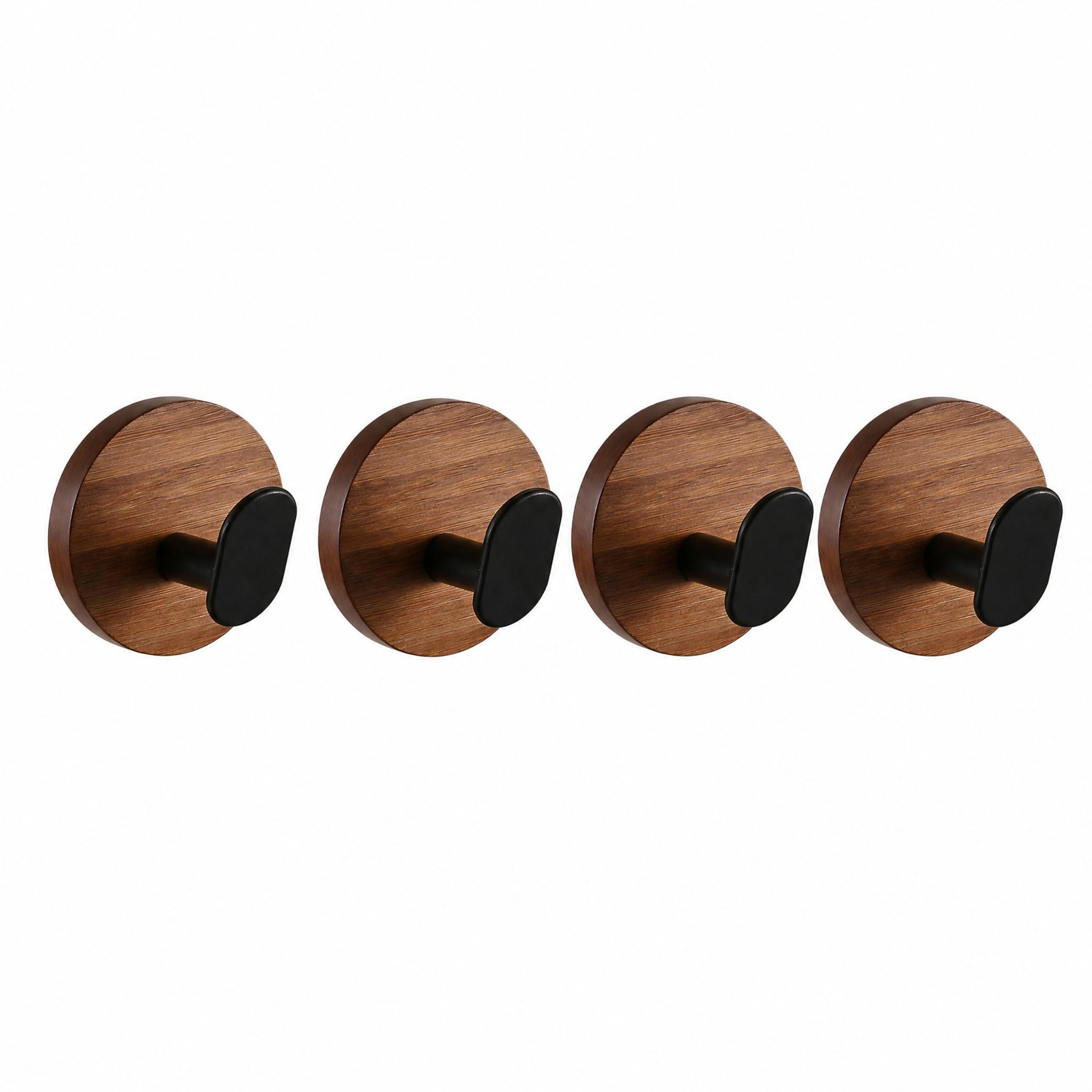 Gubilacrum 4-Pack Wooden Hooks, Walnut Wood Thumb Shaped Wall Hangers