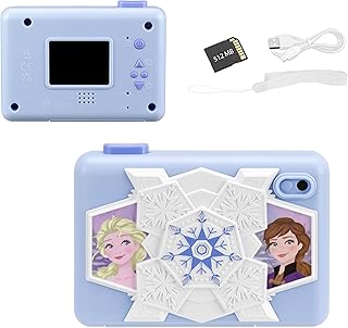 ekids Kids Camera with SD Card, Digital Camera for Kids with Video Recording, Built-in Digital Stickers (Frozen)