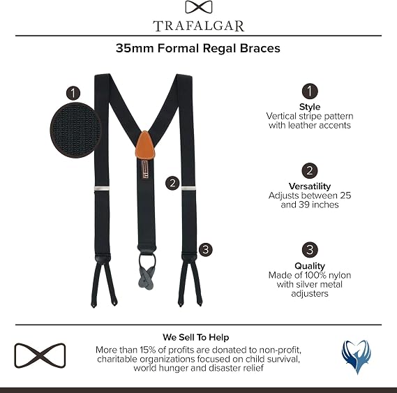 Trafalgar Regal 35mm Vertical Striped Formal End Braces