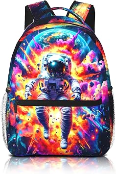 School Backpack for Boys- Astronaut Backpacks Boys Backpack for Kids Children Teens Elementary Middle School - Students Bookbag Ages 6-18, Astronaut Bookbag Travel Back Pack