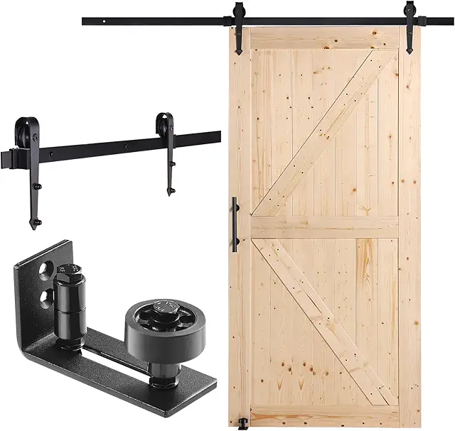 VEVOR 42x84 Barn Door Hardware Kit with Wood Slab & Handle