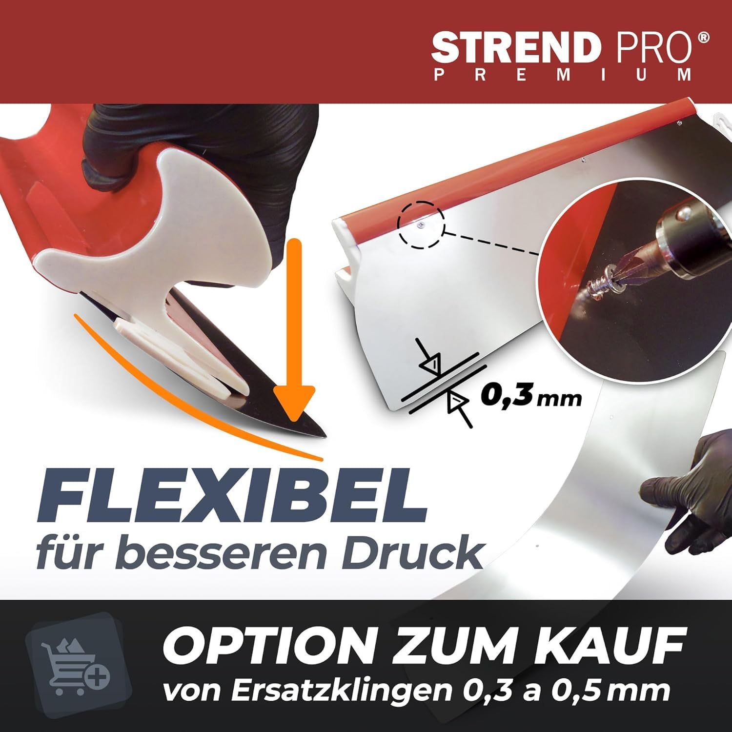STREND PRO Flächenspachtel Set PREMIUM V2 | inkl. Fassadenspachtel 1000mm, 800mm, 600mm, 400mm, 250mm Glättspachtel, Teleskopgriff, Transportkoffer | PROFI Z Spachtel Set für Trockenbau, Verputzer