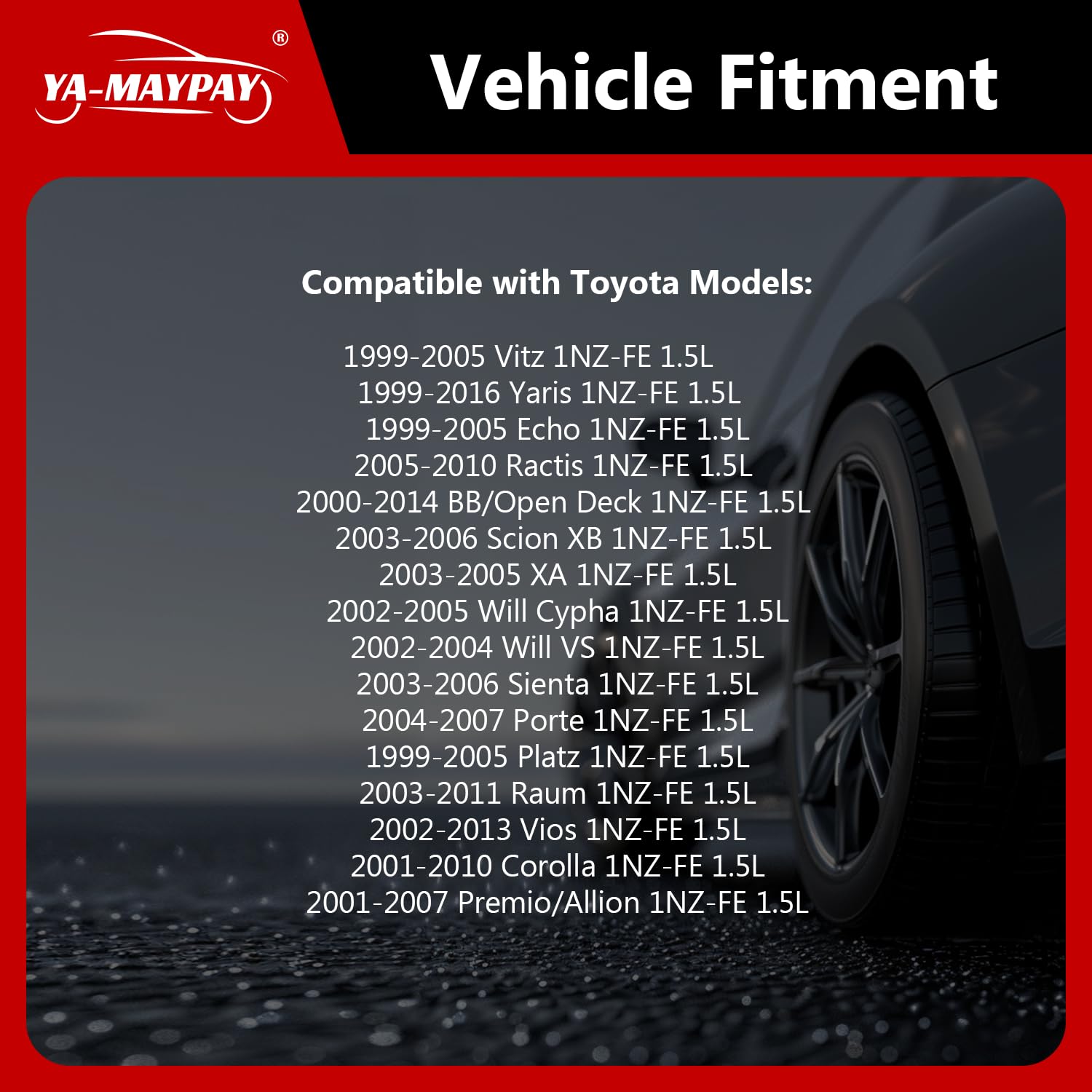 Intake Variable Valve Timing Sprocket Compatible with Toyota 1999-2005 Vitz,1999-2016 Yaris,1999-2005 Echo,2005-2010 Ractis,2000-2014 BB/Open Deck 1NZ-FE 1.5L