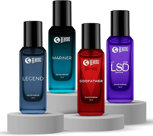 Beardo The Masculine Four- LSD,Mariner,Legend &amp; GodFather Perfume for Men (20ml x 4) | Long Lasting Fragrance | Long Lasti...