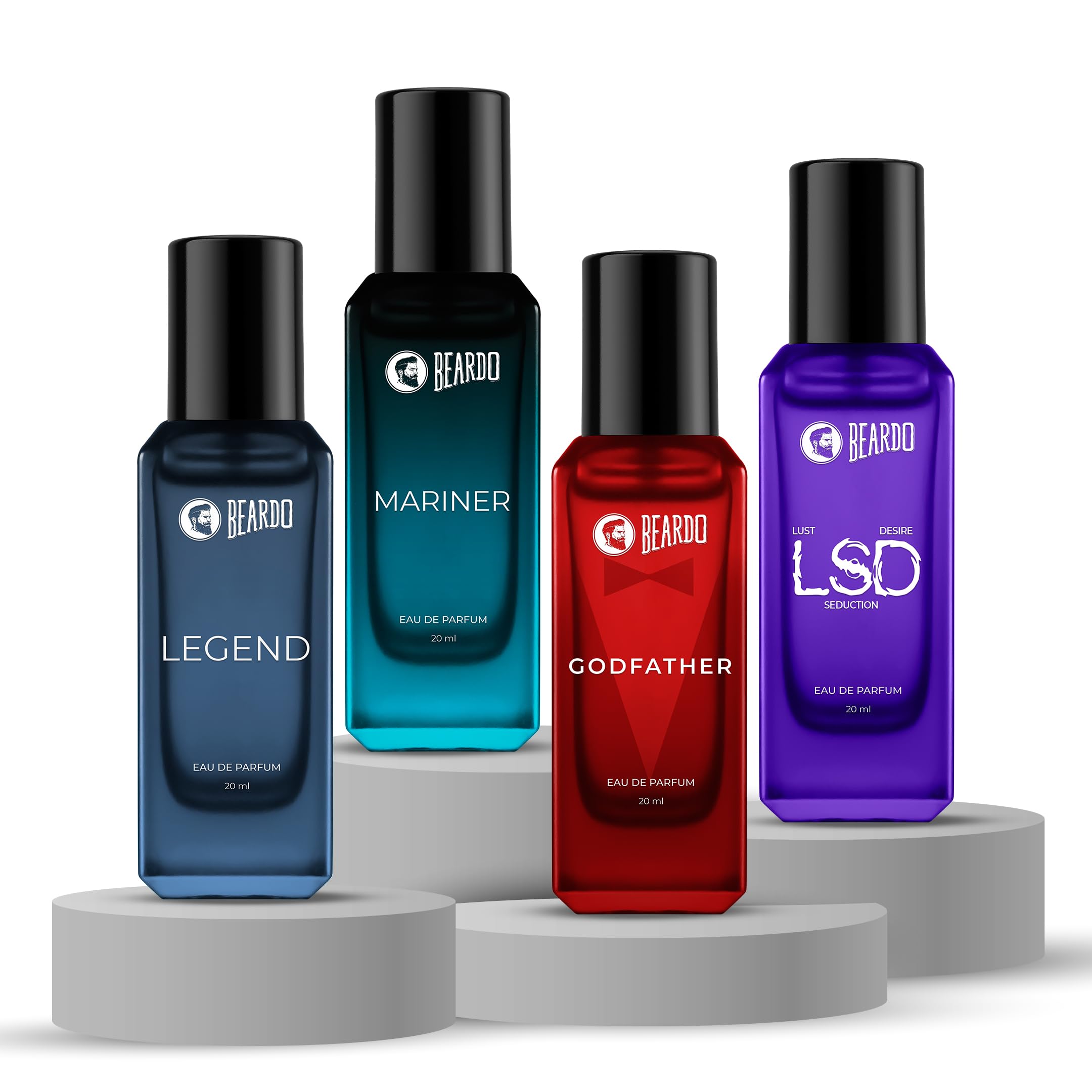 Beardo The Masculine Four- LSD,Mariner,Legend & GodFather Perfume for Men (20ml x 4) | Long Lasting Fragrance | Long Lasting Perfume for Men | Gift for Men | Gift for Friend-picture-14