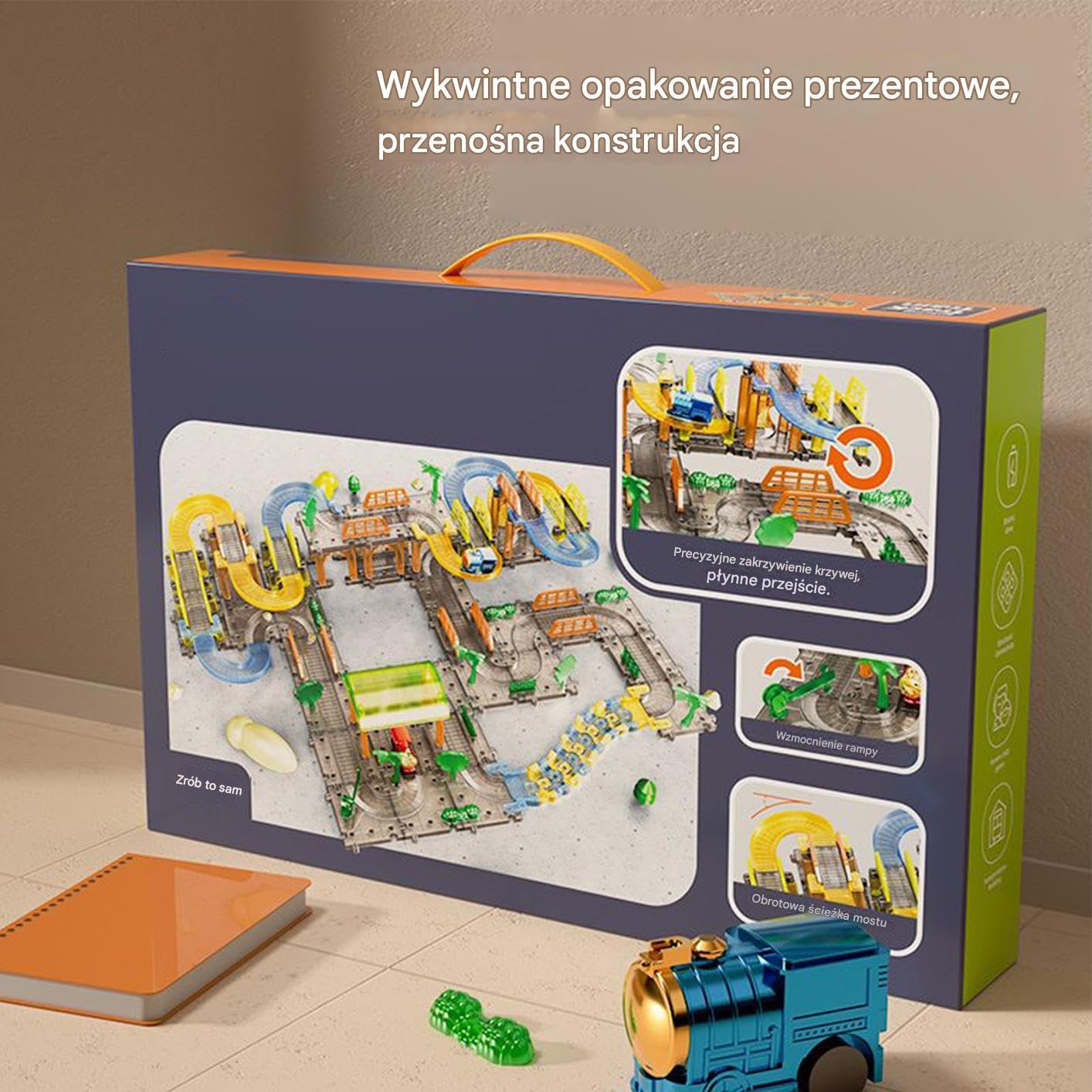 Zestaw Kolejkowy dla Dzieci Zabawka Edukacyjna Hobbystyczna Do Nauki I | Zestaw Pociągu Elektrycznego Na Baterie na Święta, Urodziny, w Domu i na Dworze, Podróże, , Hobby