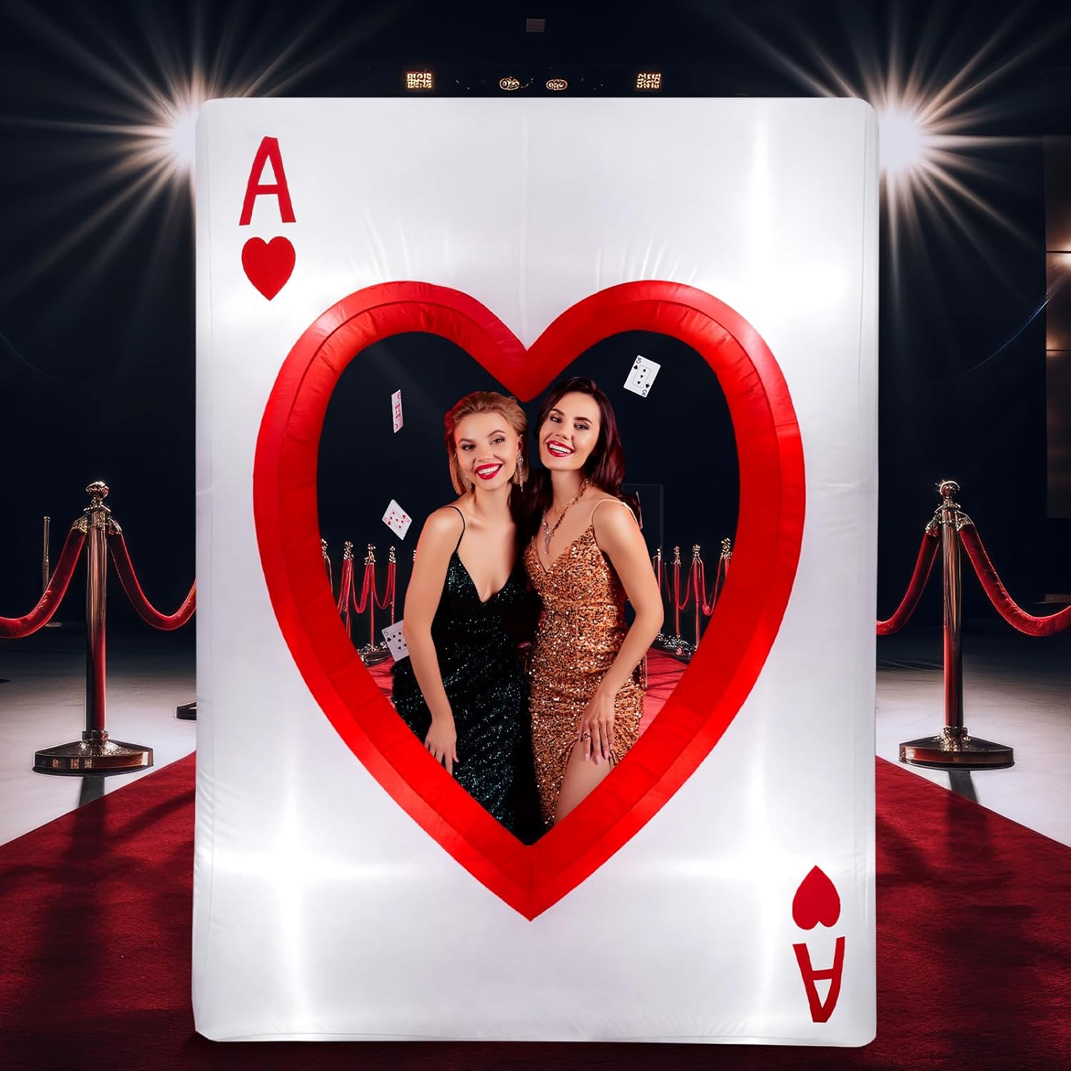 Sotiff 6.56 ft LED Inflatable Casino Party Decoration Giant Las Vegas Party Prop for Birthday Wonderland Events Outdoor Garden and Lawn Decoration(A)