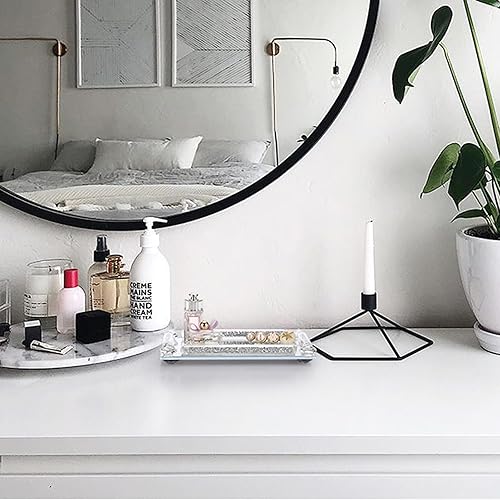 Miniatura 6 de Sumnacon Jabonera de cristal con espejo, barra de jabón brillante para encimera, soporte de jabón plateado con diamantes triturados para baño,