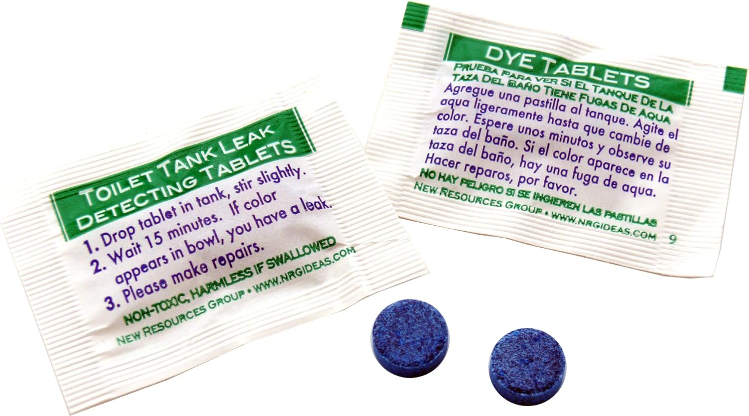 New Resources Group Toilet Leak Detection Dye Tablets (Detect Silent Leaks) Blue 20 Pack image 2