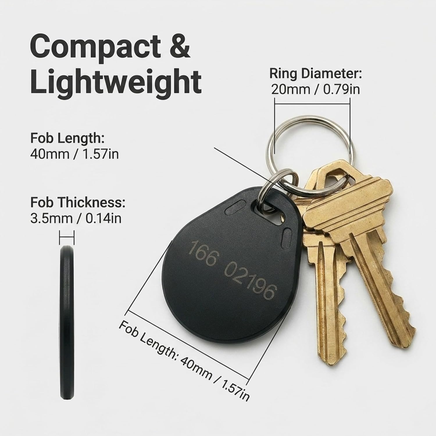 100pcs - 26 Bit Proximity Key Fobs - Black - Read Only - Compatable with 26-bit Wiegand ISOProx 1386 1326 H10301 Formatted Readers.