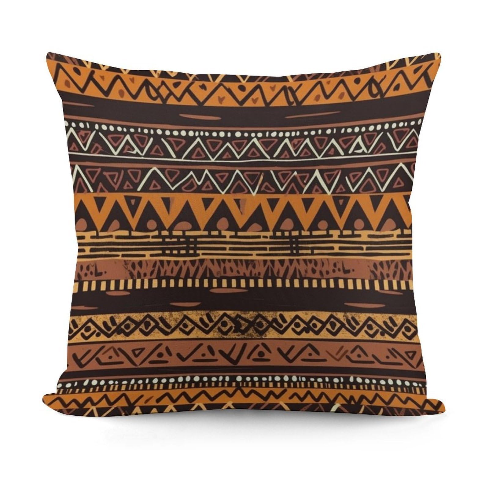 VstaDank Decorative African Mud Cloth Tribal Throw Pillow Covers Luxury Soft Pillowcases Fluffy Plush Accent Pillow Cases Personalized Square Lumbar Pillows Shells for All Seasons 18" X 18"