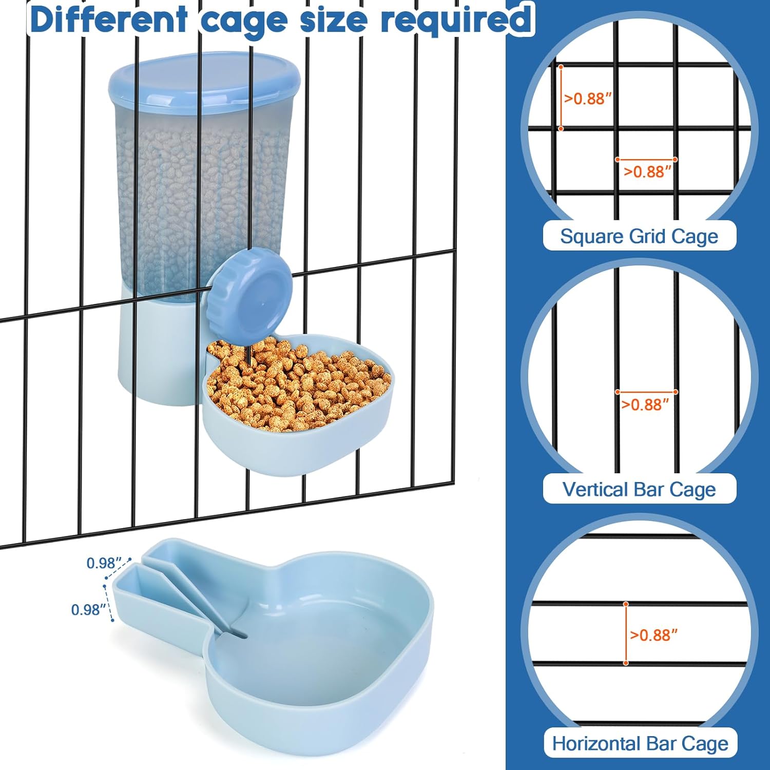 35oz Rabbit Feeder Guinea Pig Water Bottle,Hanging Automatic Food Water Dispenser,Food Feeder for Ferret Guinea Pig Rabbit Cat Bunny Cage Accessories