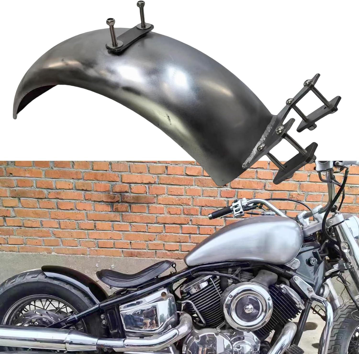 Motorcycle Rear Fender Mudguard Set For Yamaha Dragstar 1100 XVS1100 V-Star-1100 Silver Black