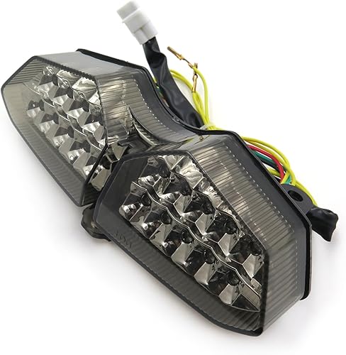 HTTMT - Luz trasera LED de humo compatible con Yamaha YZF R6 2003-2005 R6S 06-08 motocicleta LED de freno de giro integrado humo