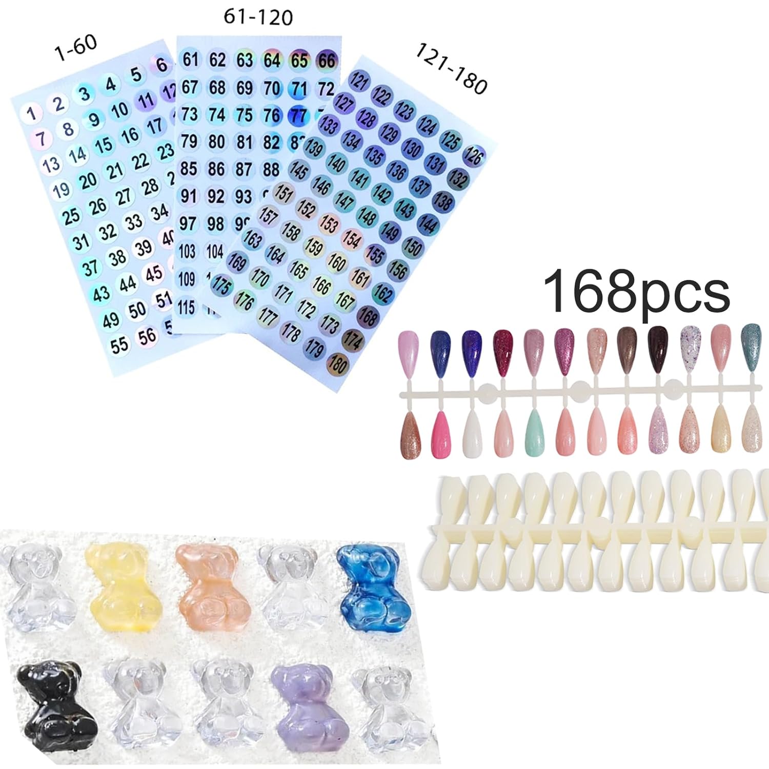 Acycoin2A Acrylic Nail Polish Color Display Board Book Nail Design Chart with 2 Styles Nail Tips Card Board Salon Showing Shelf (160 Colors)